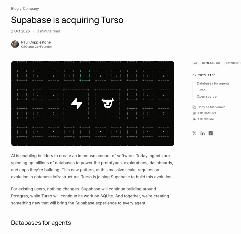 Supabase 官方博客