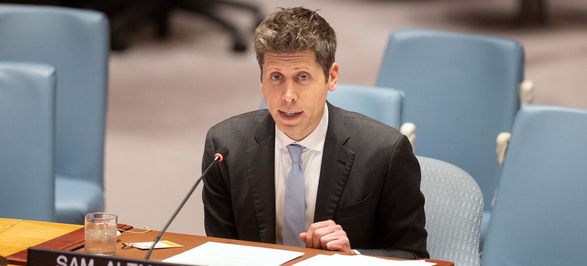 UN Photo/Ariana Lindquist:Sam Altman 就人工智能与国际安全向联合国安理会作简报(2026-09-23)